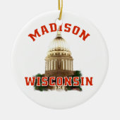 Madison, Wisconsin Keramisch Ornament (Voorkant)