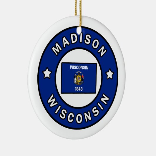 Madison Wisconsin Keramisch Ornament (Rechts)