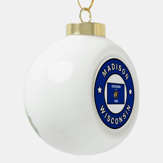 Madison Wisconsin Keramische Bal Ornament (Links)