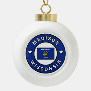 Madison Wisconsin Keramische Bal Ornament
