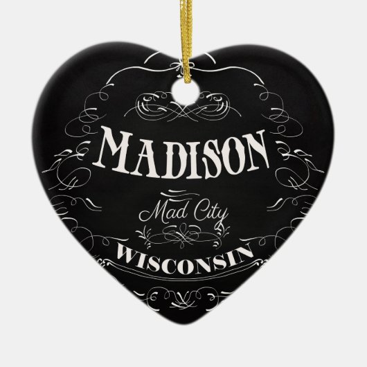 Madison, Wisconsin - Mad City Keramisch Ornament (Voorkant)