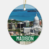Madison Wisconsin Memento Foto Keramisch Ornament (Links)