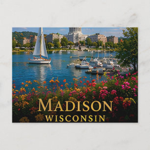 Madison Wisconsin Meren & Hoofdstad Cultuur 🗺️ Briefkaart
