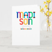 Madison Wisconsin Mid Century, Pop Art, Kaart (Gele Bloem)