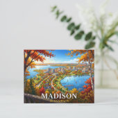 Madison Wisconsin Reizen Briefkaart (Staand voorkant)