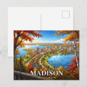 Madison Wisconsin Reizen Briefkaart (Voorkant / Achterkant)