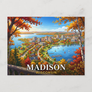Madison Wisconsin Reizen Briefkaart