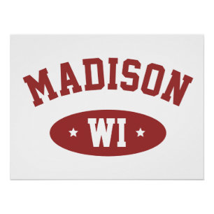 Madison Wisconsin Retro Sportieve Typografie Muurk Perfect Poster