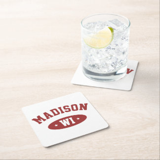 Madison Wisconsin Retro Sporty Typography Coaster Kartonnen Onderzetters