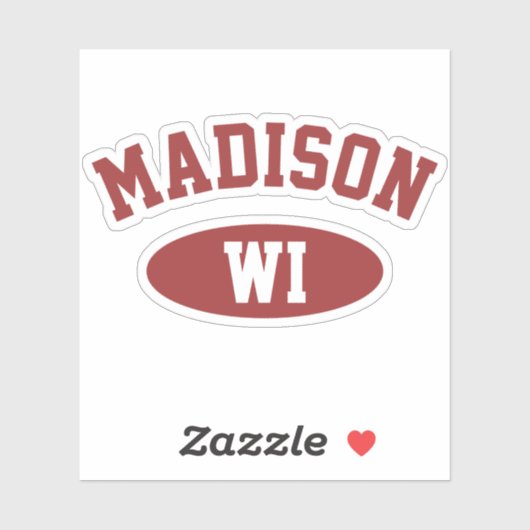 Madison, Wisconsin Retro Typography Vinyl Sticker (Vel)