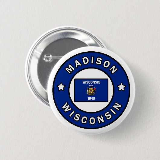 Madison Wisconsin Ronde Button 5,7 Cm (Voorkant /achterkant)