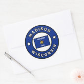 Madison Wisconsin Ronde Sticker (Envelop)