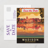 Madison, Wisconsin Save The Date (Voorkant / Achterkant)