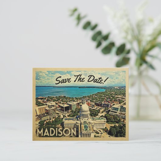 Madison Wisconsin Save the Date  Briefkaarten (Staand voorkant)