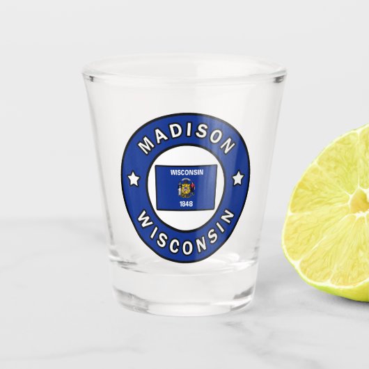 Madison Wisconsin Shot Glas (Voorkant)