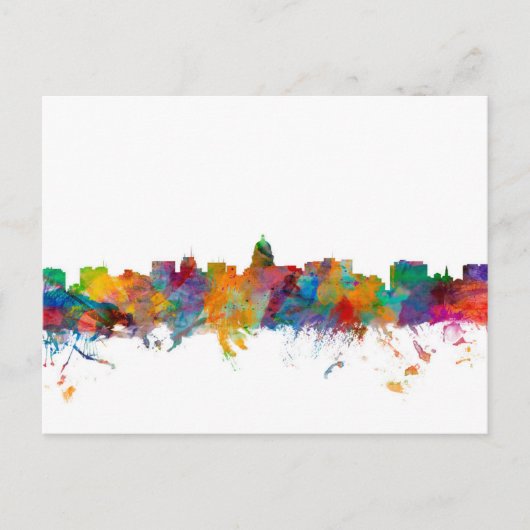 Madison Wisconsin Skyline Briefkaart (Voorkant)