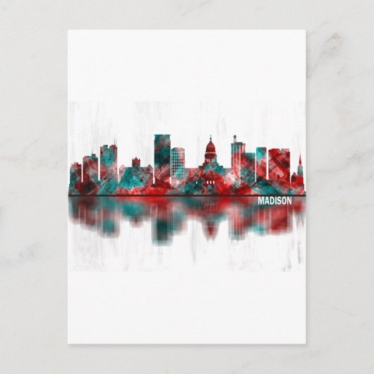 Madison Wisconsin Skyline Feestdagenkaart (Voorkant)