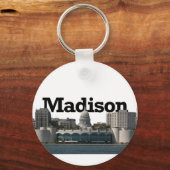 Madison Wisconsin Skyline met Madison in de Sky Sleutelhanger (Voorkant)