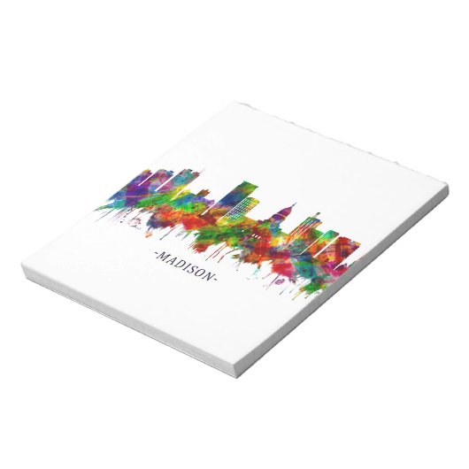 Madison Wisconsin Skyline Notitieblok (Linkerzijde)