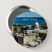 Madison, Wisconsin skyline Ronde Button 4,0 Cm (Voorkant /achterkant)