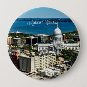 Madison, Wisconsin skyline Ronde Button 4,0 Cm