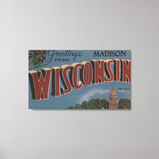 Madison, Wisconsin (staatskapitaal/bloem) Canvas Afdruk (Voorkant)