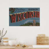 Madison, Wisconsin (staatskapitaal/bloem) Poster (Keuken)