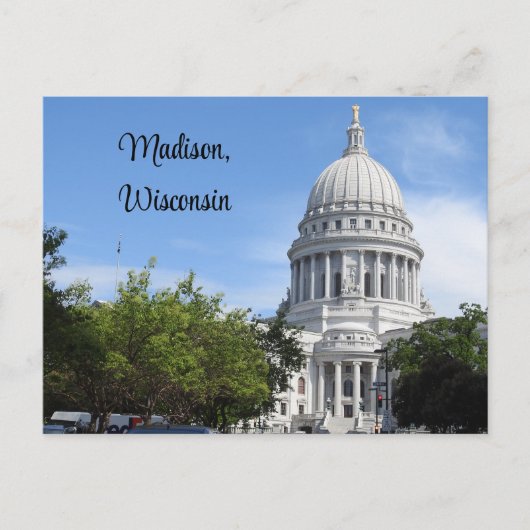 Madison, Wisconsin State Capitol Briefkaart (Voorkant)