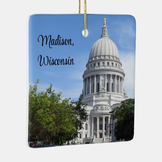 Madison, Wisconsin State Capitol Christmas Keramisch Ornament (Rechts)