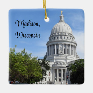 Madison, Wisconsin State Capitol Christmas Keramisch Ornament