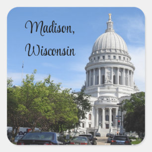Madison, Wisconsin State Capitol Vierkante Sticker
