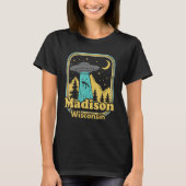Madison Wisconsin Ufo Alien 80s Retro State Pride T-shirt (Voorkant)