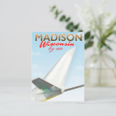 Madison Wisconsin USA  flight poster Briefkaart (Staand voorkant)