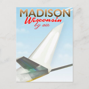 Madison Wisconsin USA flight poster Briefkaart