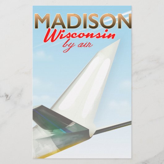 Madison Wisconsin USA  flight poster Briefpapier (Voorkant)
