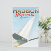 Madison Wisconsin USA  flight poster Briefpapier (Staand voorkant)