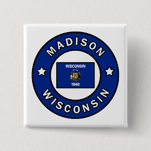 Madison Wisconsin Vierkante Button 5,1 Cm