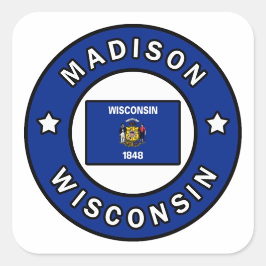 Madison Wisconsin Vierkante Sticker (Voorkant)
