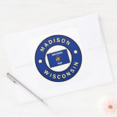 Madison Wisconsin Vierkante Sticker (Envelop)