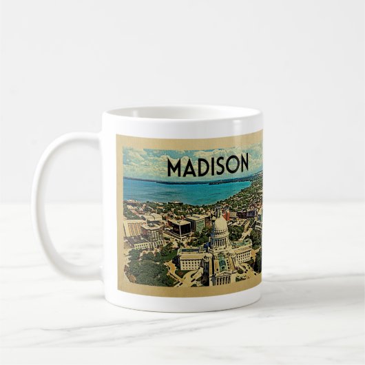 Madison Wisconsin Vintage Travel Koffiemok (Links)