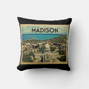 Madison Wisconsin Vintage Travel Kussen