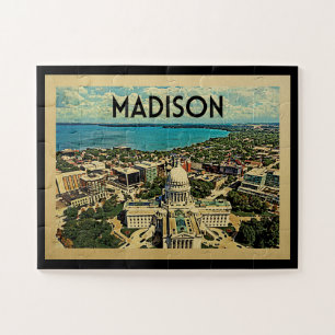Madison Wisconsin Vintage Travel Legpuzzel