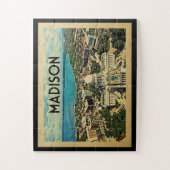 Madison Wisconsin Vintage Travel Legpuzzel (Verticaal)