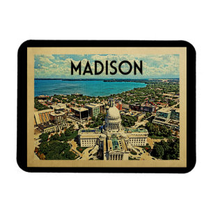 Madison Wisconsin Vintage Travel Magneet