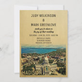Madison Wisconsin Wedding Invitation Vintage Kaart (Voorkant)