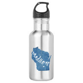 Madison, Wisconsin Wood Grain Waterfles (Voorkant)