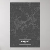 Madison, Wisconsin (zwart wit) Poster (Voorkant)