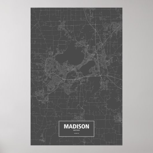 Madison, Wisconsin (zwart wit) Poster (Voorkant)