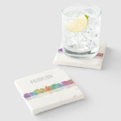 MADISON, WISCONSON SKYLINE - Stone drink onderzett Stenen Onderzetter (Zijkant)