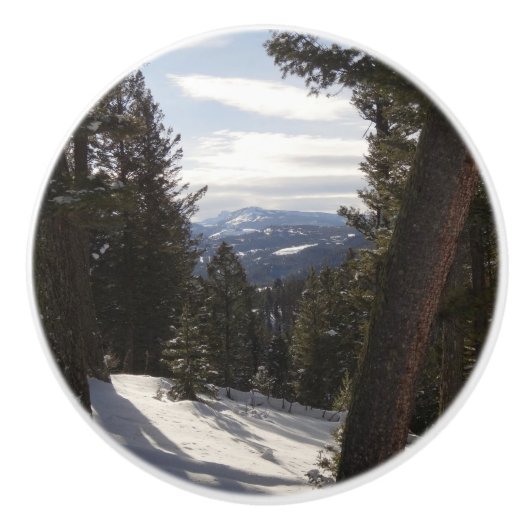 Madisongebergte in de winter in Montana Keramische Knop (Voorkant)